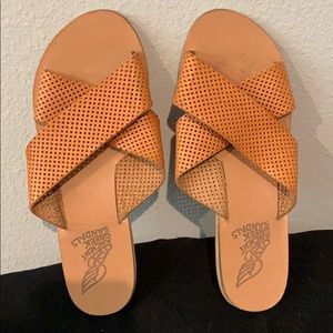 Ancient Greek tan perforated.sandals